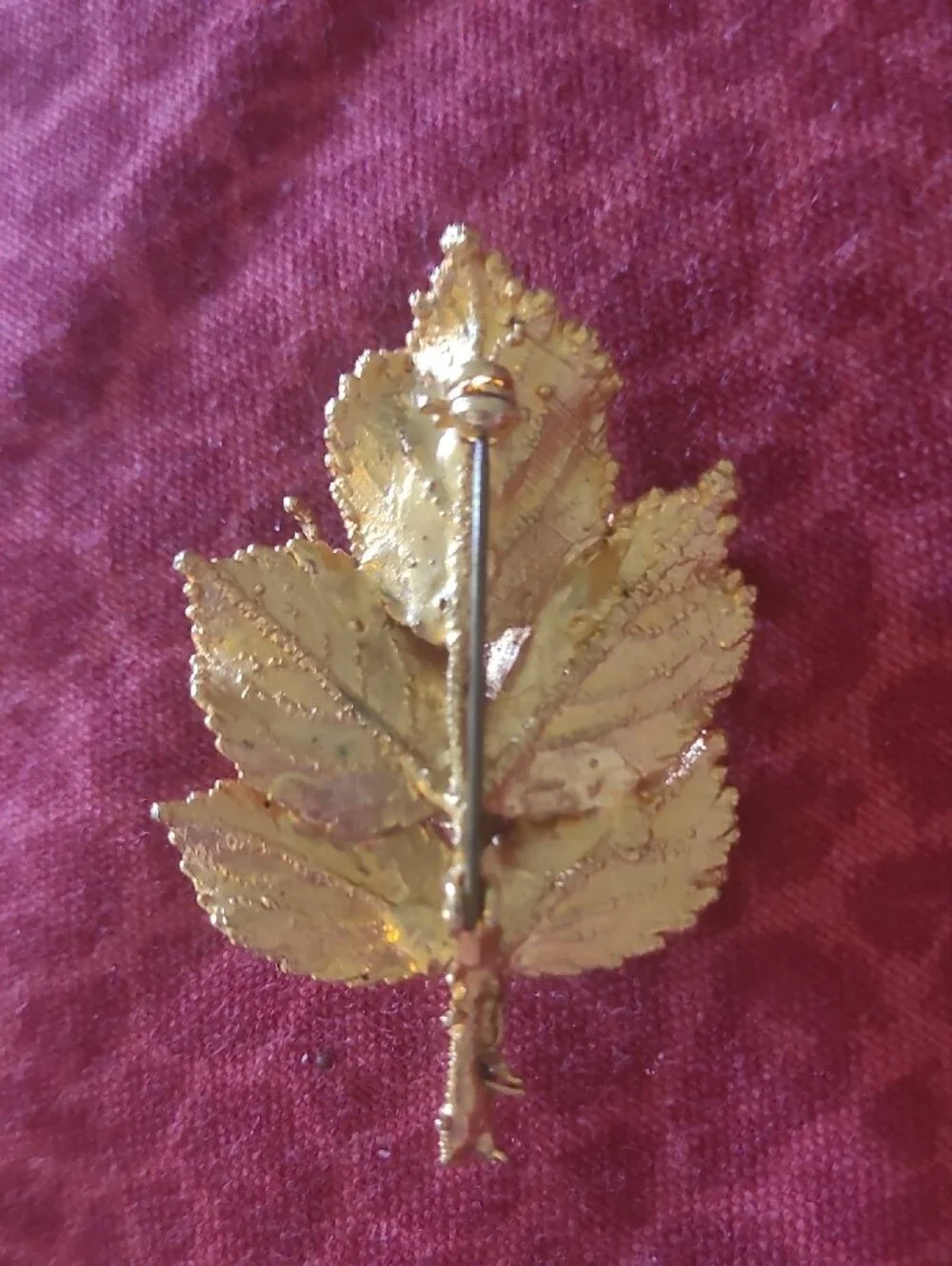 Gold Leaf Rose Vintage Brooch